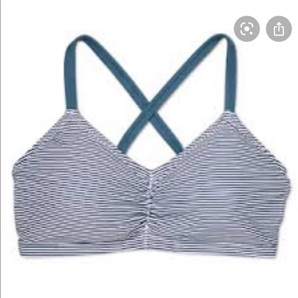 Xhilaration Lace-Up Back Bikini Top Blue Striped - Picture 5 of 5